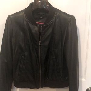 Bagatelle black faux leather bomber